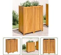 The Living Store Bac à plantes avec insert 84x42x100 cm bois massif acacia