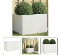 The Living Store Bac à plantes blanc 62x47x46 cm Acier laminé à froid
