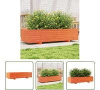 The Living Store Bac à plantes brun cireux 110x40x26,5 cm Pin massif