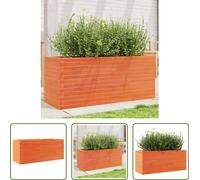 The Living Store Bac à plantes brun cireux 110x40x45,5 cm Pin massif