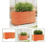 The Living Store Bac à plantes brun cireux 90x40x49,5 cm Pin massif