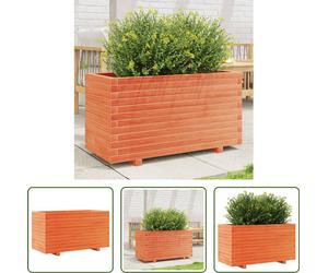 The Living Store Bac à plantes brun cireux 90x40x49,5 cm Pin massif