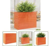 The Living Store Bac à plantes brun cireux 90x40x68,5 cm pin massif
