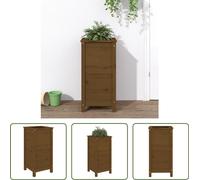 The Living Store Bac à plantes brun miel 40x40x78 cm pin massif