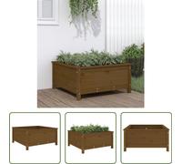 The Living Store Bac à plantes brun miel 82,5x82,5x39 cm Pin massif
