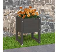 The Living Store Bac à plantes Gris 40x40x52,5 cm Pin massif
