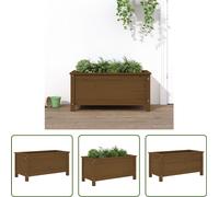 The Living Store Bac à plantes Marron miel 82,5x40x39 cm Pin massif