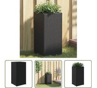 The Living Store Bac à plantes noir 30x30x60 cm Poly rotin
