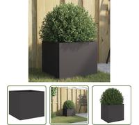 The Living Store Bac à plantes Noir 32x30x29 cm Acier laminé à froid