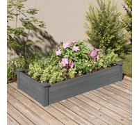 The Living Store Bac surélevé avec insert Gris 120x60x25 cm Sapin massif