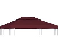 The Living Store Bâche de toit de pavillon avec conduit de cheminée 310 g/m² 4x3 m bordeaux