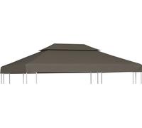 The Living Store Bâche de toit de pavillon avec conduit de cheminée 310 g/m² 4x3 m Taupe