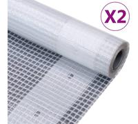The Living Store Bâches en maille 2 pcs. 260 g/m² 2x2 m Blanc