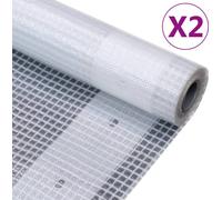 The Living Store Bâches en maille 2 pcs. 260 g/m² 2x5 m Blanc