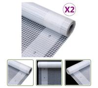 The Living Store Bâches en maille 2 pcs. 260 g/m² 4x20 m Blanc
