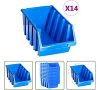 The Living Store Bacs gerbables 14 pcs. Bleu Plastique