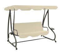 The Living Store Balançoire hollywoodienne avec toit solaire blanc sable