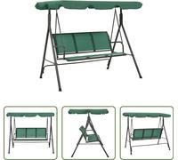 The Living Store Balançoire hollywoodienne Vert 170 cm Textilène et acier