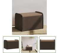 The Living Store Banc avec espace de rangement & coussins Marron 80x51x52 cm Poly rotin