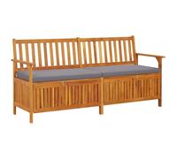 The Living Store Banc coffre avec coussin 170 cm bois massif acacia