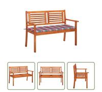 The Living Store Banc de jardin 2 places avec support 120 cm bois massif eucalyptus