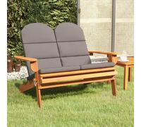 The Living Store Banc de jardin Adirondack avec coussin 126 cm bois massif acacia