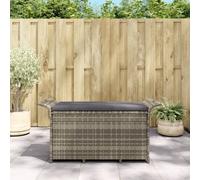 The Living Store Banc de jardin avec coussins Gris 116x46x57 cm Poly rotin