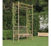 The Living Store Banc de jardin avec pergola 116 cm bambou
