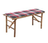 The Living Store Banc de jardin pliable avec support 118 cm Bambou