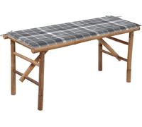 The Living Store Banc de jardin pliable avec support 118 cm Bambou