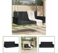 The Living Store Banc suspendu Noir 119x56x48 cm Poly rotin
