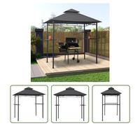 The Living Store BBQ-Pavillon 240x150x255 cm Anthrazit Stahl