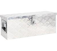 The Living Store Boîte de rangement Argent 60x23,5x23 cm Aluminium