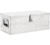 The Living Store Boîte de rangement Argent 70x31x27 cm Aluminium