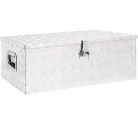 The Living Store Boîte de rangement Argent 90x47x33,5 cm Aluminium