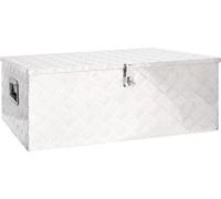 The Living Store Boîte de rangement Argenté 100x55x37 cm Aluminium