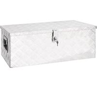 The Living Store Boîte de rangement argentée 80x39x30 cm Aluminium