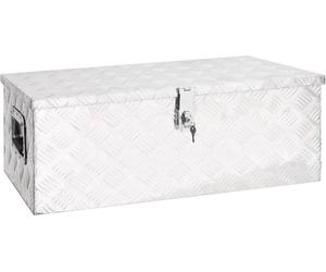 The Living Store Boîte de rangement argentée 80x39x30 cm Aluminium