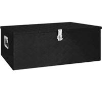 The Living Store Boîte de rangement noire 100x55x37 cm Aluminium