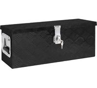 The Living Store Boîte de rangement noire 60x23,5x23 cm Aluminium
