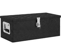 The Living Store Boîte de rangement noire 70x31x27 cm Aluminium