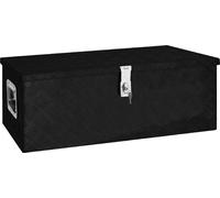 The Living Store Boîte de rangement noire 80x39x30 cm Aluminium