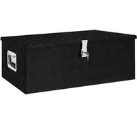 The Living Store Boîte de rangement noire 90x47x33,5 cm Aluminium