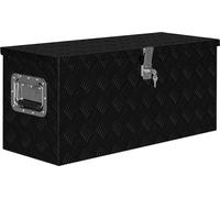 The Living Store Boîte en aluminium 80×30×35 cm Noir