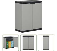 The Living Store Box pour poubelles gris et noir 68x40x85 cm PP