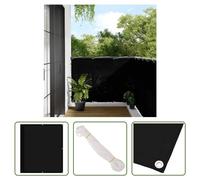 The Living Store Brise-Vue Balcon Noir 120x1000 cm 100 % Polyester-Oxford