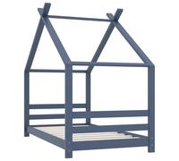 The Living Store Cadre de lit pour enfant Gris Pin massif 80x160 cm
