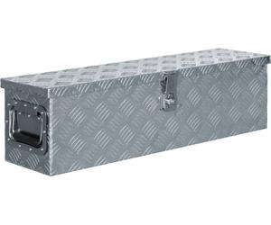The Living Store Caisse en aluminium 80,5×22×22 cm finition argentée