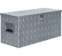 The Living Store Caisse en aluminium 90,5×35×40 cm argenté