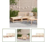 The Living Store Canapé de jardin avec repose-pieds 2 places en pin massif